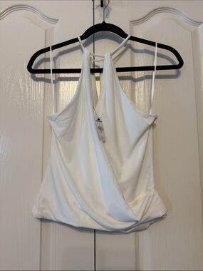 Express White Draped Halter Camisole